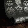 Skull Wallpaper Sample - Grey & Silver-Anatomy Boutique-Anatomy Boutique