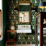 Cardiac Damask Wallpaper - Green & Gold-Anatomy Boutique-Anatomy Boutique