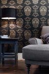 Sugar Skull Wallpaper - Black & Gold-Anatomy Boutique-Anatomy Boutique