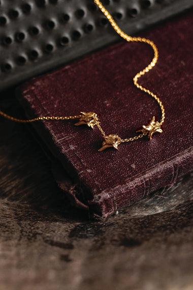 AB X CADENCE LONDON Diminutive 3 Vertebra Necklace - GOLD-Anatomy Boutique-Anatomy Boutique