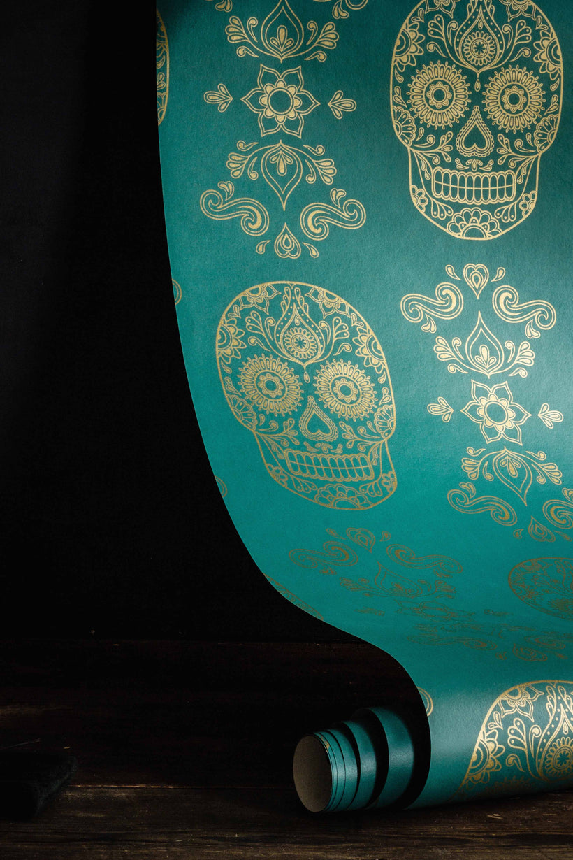 sugar skull wallpaper b&m