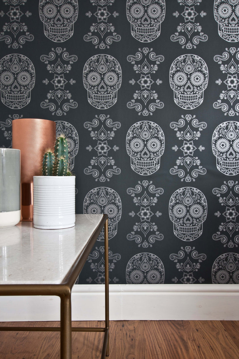 sugar skull wallpaper b&m