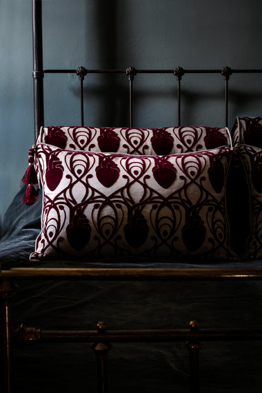 Cardiac Damask Velvet Pillow-Anatomy Boutique-Anatomy Boutique